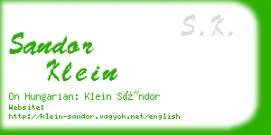 sandor klein business card